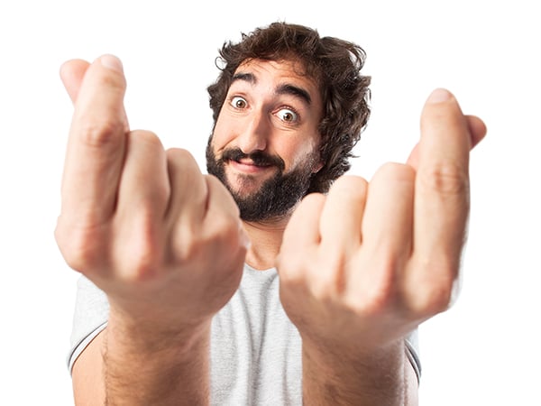 Bearded man waving his hands in your face - free software